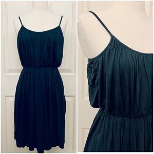 C&C California hunter green Grecian jersey draped spaghetti strap dress Sz XS